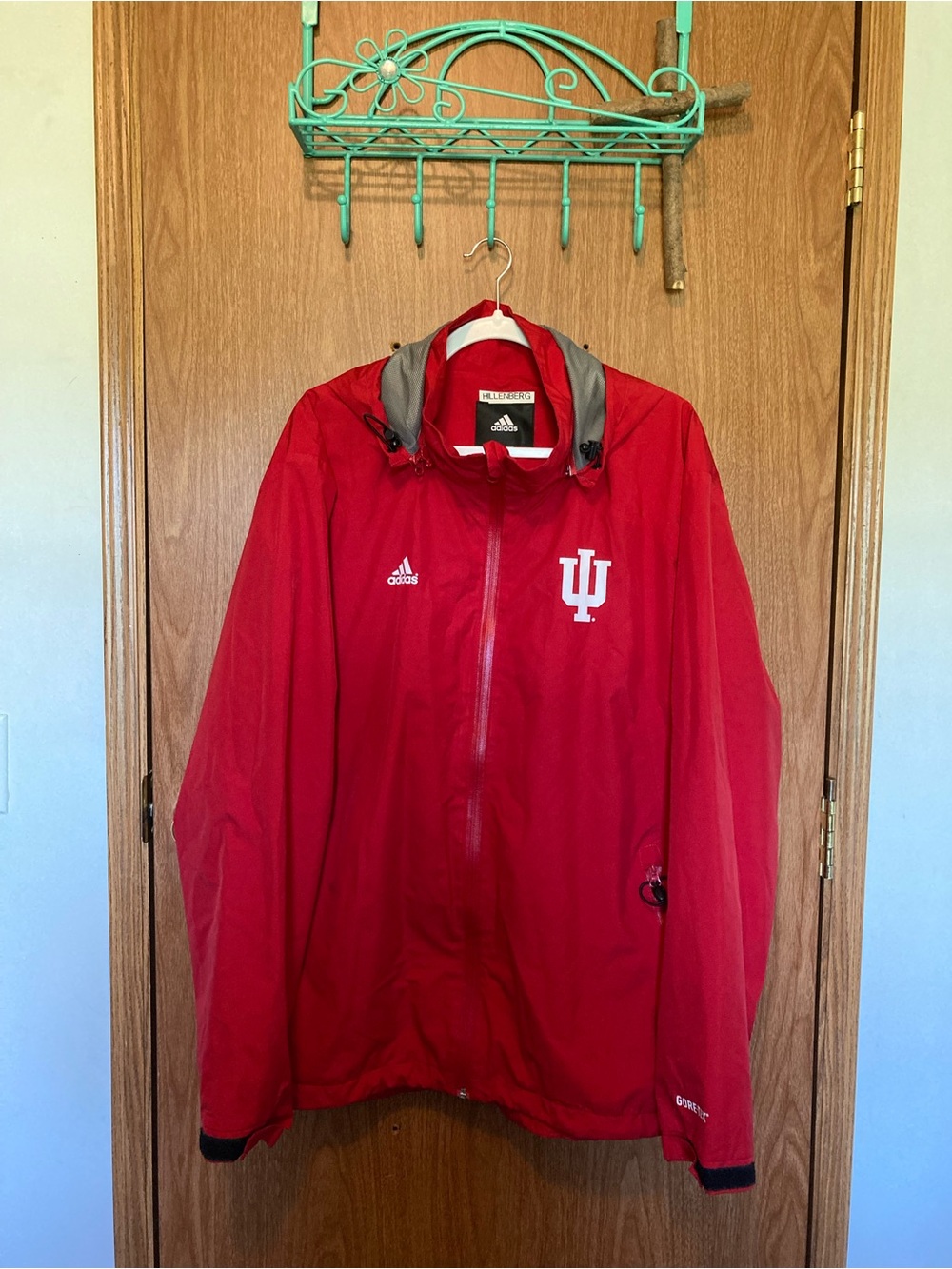 adidas Red Indiana University Hooded Jacket